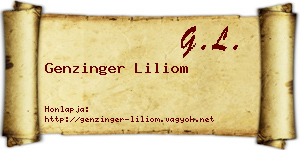 Genzinger Liliom névjegykártya